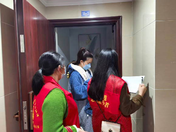 机关干部下沉社区以网格为单位开展疫情排查。江津区圣泉街道办事处供图 华龙网发