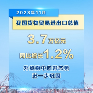 权威快报丨11月我国外贸进出口同比增长1.2%