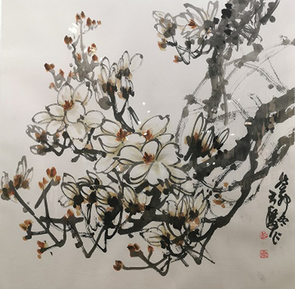 “墨语 · 刘天鹰从艺五十年写意花鸟画展”在邯郸市市博物馆开幕