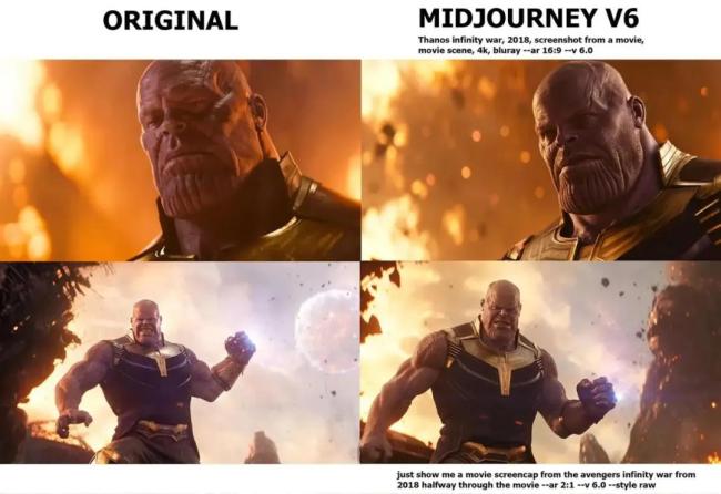 左：电影原图右：Midjourney文生图
