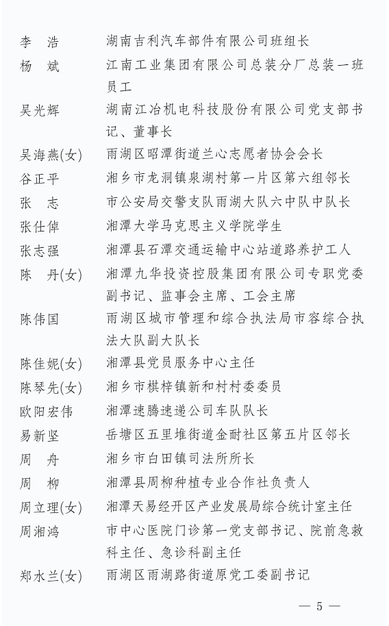 湘潭市表彰一批“两优一先”先进