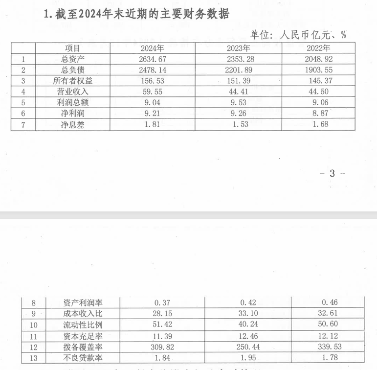乌鲁木齐银行2024年净利润9